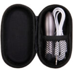 Evolved Travel-Gasm - Gray 9 cm USB Rechargeable Bullet with Travel Case - Image 9