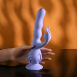 Evolved WIGGLY BUNNY - Purple USB Rechargeable Rabbit Vibrator with Suction Base - Image 2