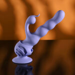 Evolved WIGGLY BUNNY - Purple USB Rechargeable Rabbit Vibrator with Suction Base - Image 4