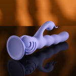 Evolved WIGGLY BUNNY - Purple USB Rechargeable Rabbit Vibrator with Suction Base - Image 6