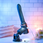 Evolved TOO HOT TO HANDLE - Black USB Rechargeable Thrusting Vibe with Stand - Image 4