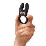 Fun Factory NOS PRO Black - Black USB-C Rechargeable Vibrating Cock Ring - Image 3