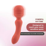 Xciter - Orange - Orange 16.5 cm USB Rechargeable Massage Wand - Image 2