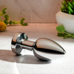 Gender X ROCKIN METAL PLUG XL - Chrome 10.5 cm USB Rechargeable Vibrating XL Butt Plug - Image 3