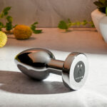 Gender X ROCKIN METAL PLUG XL - Chrome 10.5 cm USB Rechargeable Vibrating XL Butt Plug - Image 4