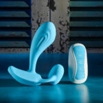 Gender X WEAR ME OUT - Blue 11.1 cm USB Rechargeable Wearable Vibrator with Wireless Remote - Image 2