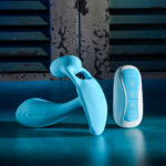 Gender X WEAR ME OUT - Blue 11.1 cm USB Rechargeable Wearable Vibrator with Wireless Remote - Image 4