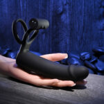 Gender X FULL SWING - Black USB Rechargeable Vibrating Cock Ring with Double Penetrator Dildo - Image 3