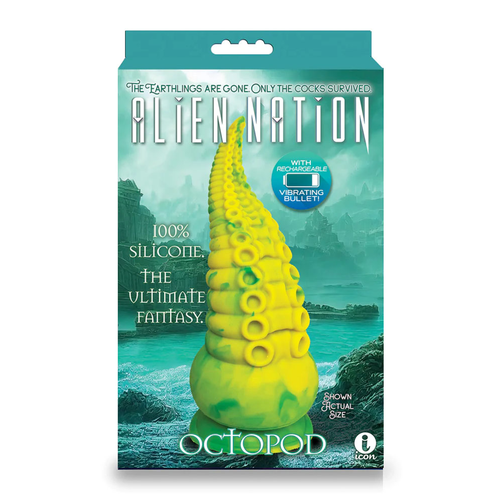 Alien Nation - Octopod - Yellow/Green 22.9 cm USB Rechargeable Vibrating Fantasy Dong - Image 3