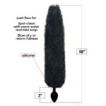 Foxy Fox Tail Silicone Butt Plug - Black - 46 cm Tail - Image 2