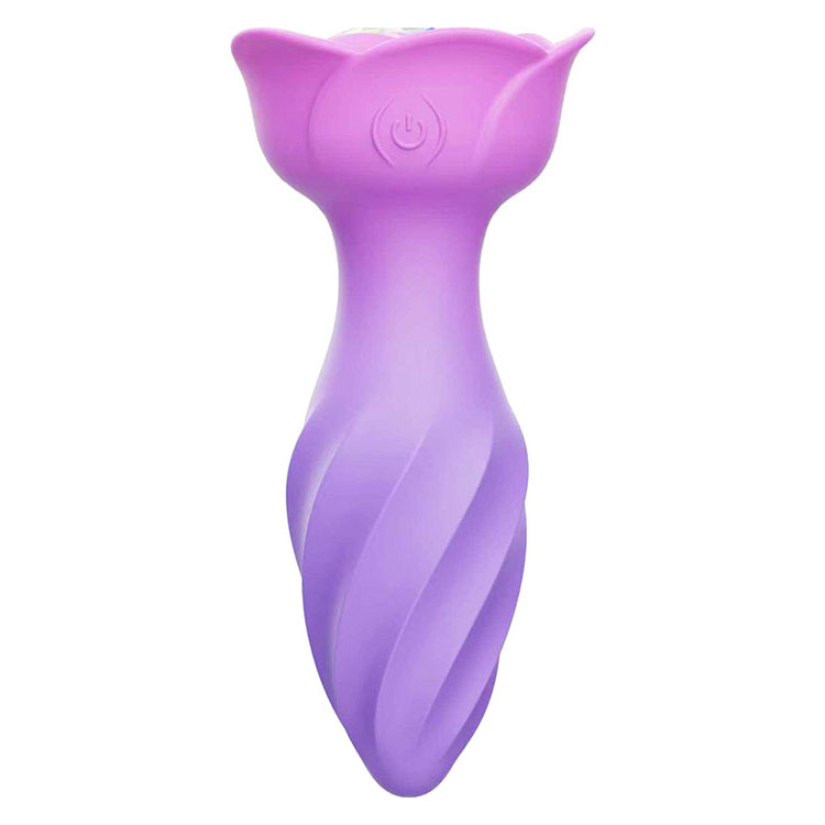 Adam & Eve ROTATING ROSE PLUG - Pink 12 cm USB Rechargeable Rotating & Vibrating Butt Plug with Gem Base - Image 2