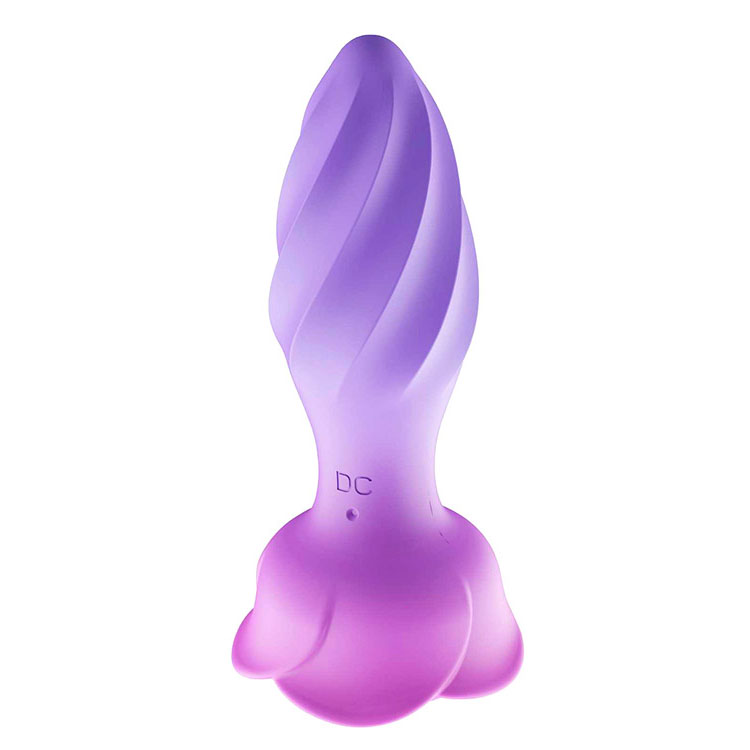 Adam & Eve ROTATING ROSE PLUG - Pink 12 cm USB Rechargeable Rotating & Vibrating Butt Plug with Gem Base - Image 3