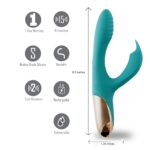Maia Skyler - Green 21.6 cm USB Rechargeable Bendable Rabbit Vibrator - Image 4