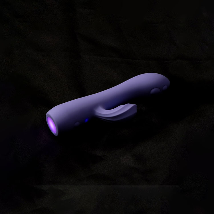Adam & Eve GROOVY GLOW-UPS Wavie - Purple 16.5 cm USB Rechargeable Rabbit Vibrator - Image 5