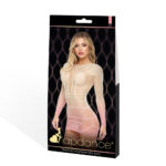 LAPDANCE Pink Dusk Long Sleeve Mini Dress - Cream/Pink - One Size - Image 3
