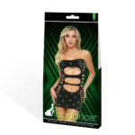 LAPDANCE Midnight Diamond Cutout Mini Dress - OS - Black with Glow In Dark Pattern - One Size - Image 5