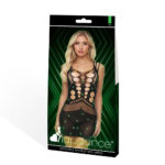 LAPDANCE Shattered Sparkle Mini Dress - OS - Black with Glow in Dark Pattern - One Size - Image 5