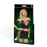 LAPDANCE Diamond Crop Top & Skirt Set - OS - Black with Glow in Dark Pattern - One Size - Image 5