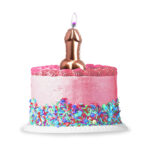 Glitterati Metallic Pink Penis Candle - Rose Gold 10 cm Penis Party Candle - Image 2