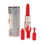 LOVELINE Diamond - Red - Red 8.3 cm USB Rechargeable Lipstick Vibrator - Image 2
