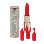 LOVELINE Sparkle - Red 8.3 cm USB Rechargeable Lipstick Vibrator - Image 2