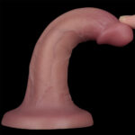 Dual Density Power Cock - 6 Inch Flesh - Flesh 16 cm USB Rechargeable Vibrating Dong - Image 5