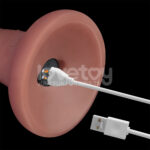 Dual Density Power Cock - 6 Inch Flesh - Flesh 16 cm USB Rechargeable Vibrating Dong - Image 9