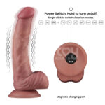 Dual Density Power Cock - 9 Inch Flesh - Flesh 23 cm USB Rechargeable Vibrating Dildo - Image 3
