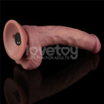 Dual Density Power Cock - 9 Inch Flesh - Flesh 23 cm USB Rechargeable Vibrating Dildo - Image 7