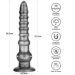 King Sized Vibrating Vibrax Slider - Grey 32.3 cm (12.5'') USB Rechargeable Vibrating Dildo - Image 8