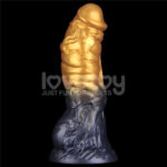 Aerosx 7.5 Inch Dual Density Inflatable Dildo - Gold/Blue 24 cm Inflatable Fantasy Dildo - Image 2