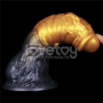 Aerosx 7.5 Inch Dual Density Inflatable Dildo - Gold/Blue 24 cm Inflatable Fantasy Dildo - Image 5
