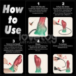 Aerosx 8 Inch Dual Density Inflatable Dildo - Red/Green 28 cm Inflatable Fantasy Dildo - Image 4