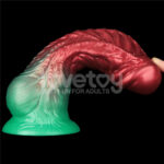 Aerosx 8 Inch Dual Density Inflatable Dildo - Red/Green 28 cm Inflatable Fantasy Dildo - Image 5