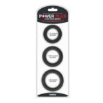 Power Plus Soft Silicone Snug Ring - Black Cock Rings - Set of 3 Sizes