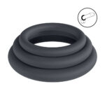 LEVELZ Classic Silicone Cock Ring Set - L/XL/XXL - Black Cock Rings - Set of 3 Sizes - Image 3