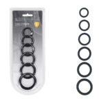 LEVELZ Classic Silicone Cock Ring Set of 6 - Black Cock Rings - Set of 6 Sizes