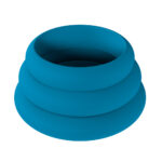 LEVELZ Wide O Silicone Cock Ring Set of 3 - L/XL/2X - Teal Cock Rings - Set of 3 Sizes - Image 2