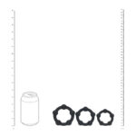 LEVELZ Beaded Silicone Cock Ring Set of 3 - Black - Black Cock Rings - Set of 3 Sizes - Image 3