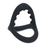 LEVELZ Soft Bead Grip Silicone Cock Ring - Black - Black Cock & Balls Rings - Image 2
