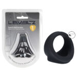 LEVELZ Silicone Cock & Ball Harness - Black - Black Cock & Ball Ring