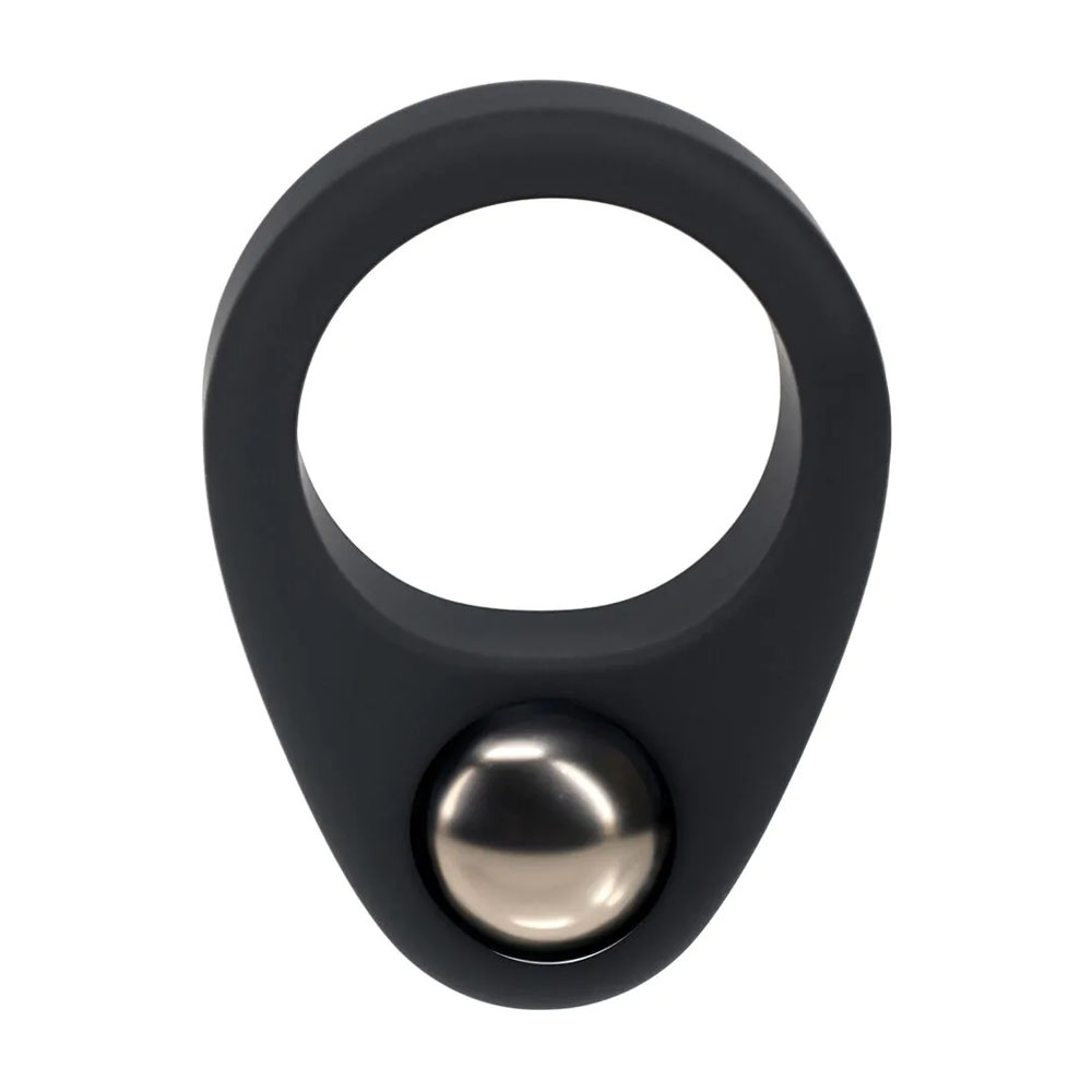 LEVELZ Single Weighted Ball Cock Ring - Black - Black Weighted Cock Ring - Image 3
