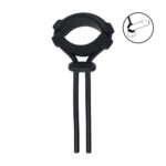 LEVELZ Wide Detachable Lasso Cock Ring - Black - Black Adjustable Cock Ring - Image 2