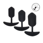 LEVELZ Silicone Weighted Anal Plug Training Set - Black Weighted Butt Plugs - Set of 3 Sizes - Image 2