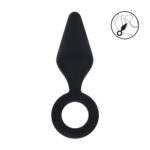 LEVELZ Silicone Anal Plug with Loop - Large - Black Large Butt Plug - Image 2