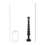 LEVELZ Ribbed Silicone Flared Anal Probe - Black 26.7 cm Anal Beads - Image 5