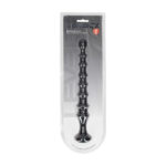 LEVELZ Ribbed Silicone Flared Anal Probe - Black 26.7 cm Anal Beads - Image 7