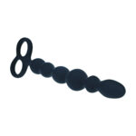 LEVELZ Beaded Silicone Anal Probe with Double Loop - Black 24.5 cm Anal Beads - Image 3