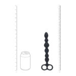 LEVELZ Beaded Silicone Anal Probe with Double Loop - Black 24.5 cm Anal Beads - Image 4