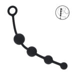 LEVELZ Curved Silicone Anal Beads - Black - Black 29.5 cm Anal Beads - Image 2